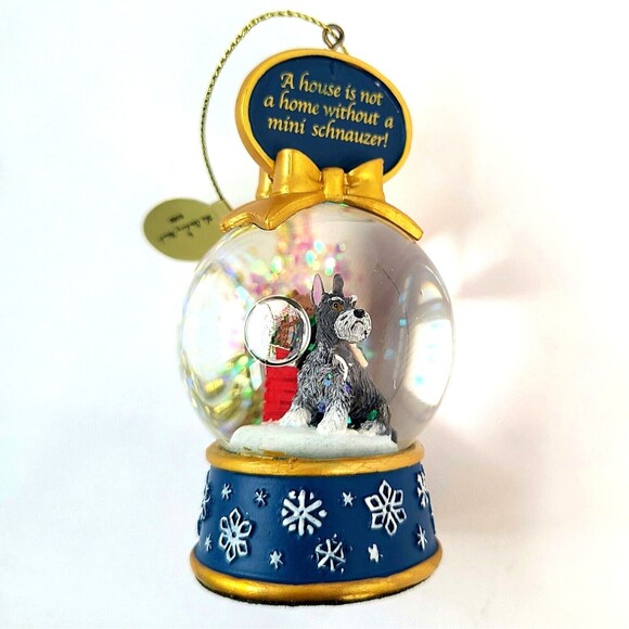 Danbury Mint Other - Danbury Mint Christmas Miniature Schnauzer Mini Snow Globe Ornament Dog House
